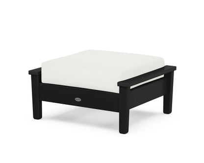 POLYWOOD® Prescott Deep Seating Ottoman in Black / Natural Linen