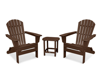 POLYWOOD® South Beach 3-Piece Folding Adirondack Set in Mahogany