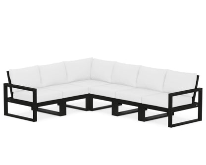 POLYWOOD® EDGE 6-Piece Modular Deep Seating Set in Black / Natural