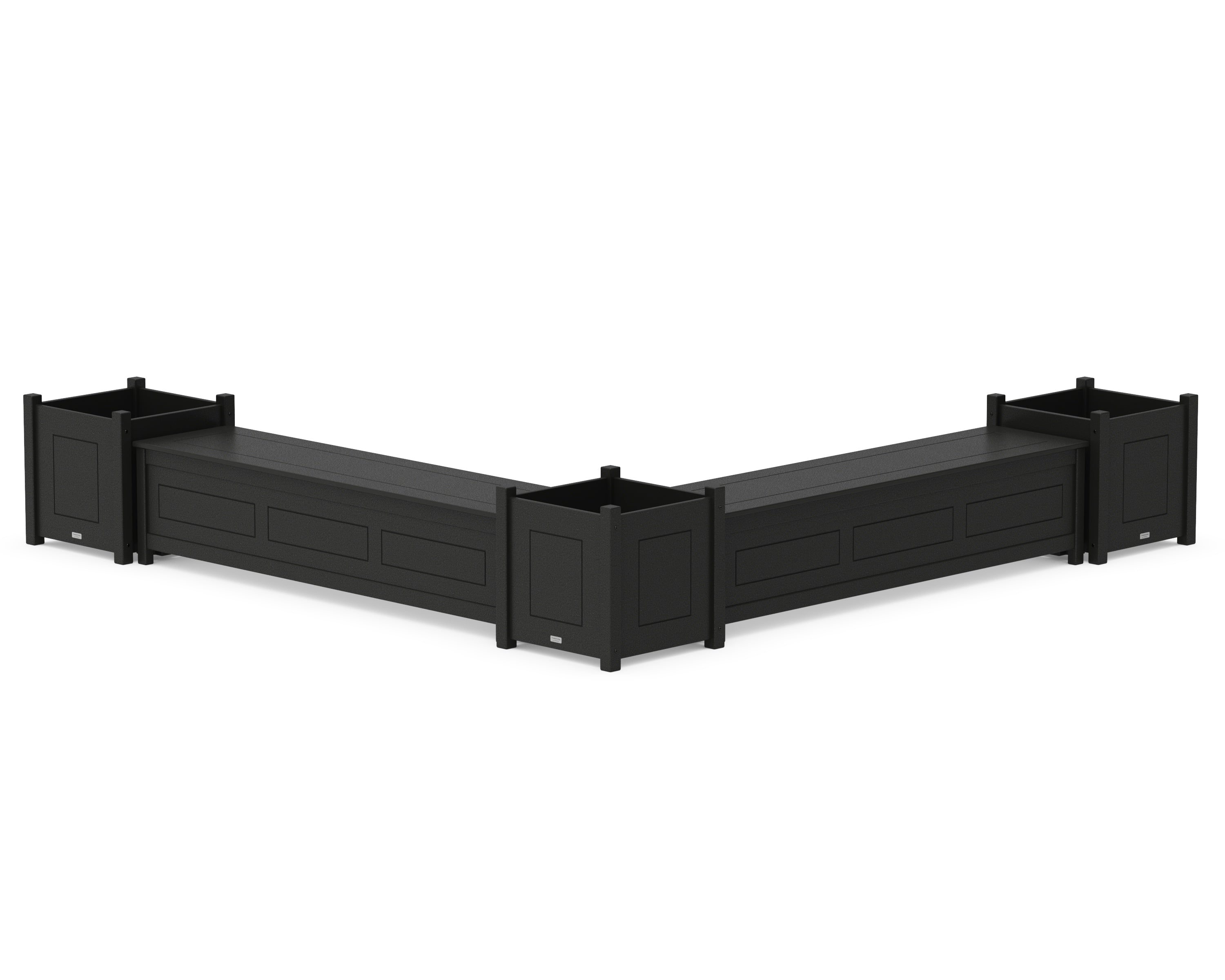 Country Living 72" Country Living L- Shaped Planter Storage Bench Corner Set- Large in Black