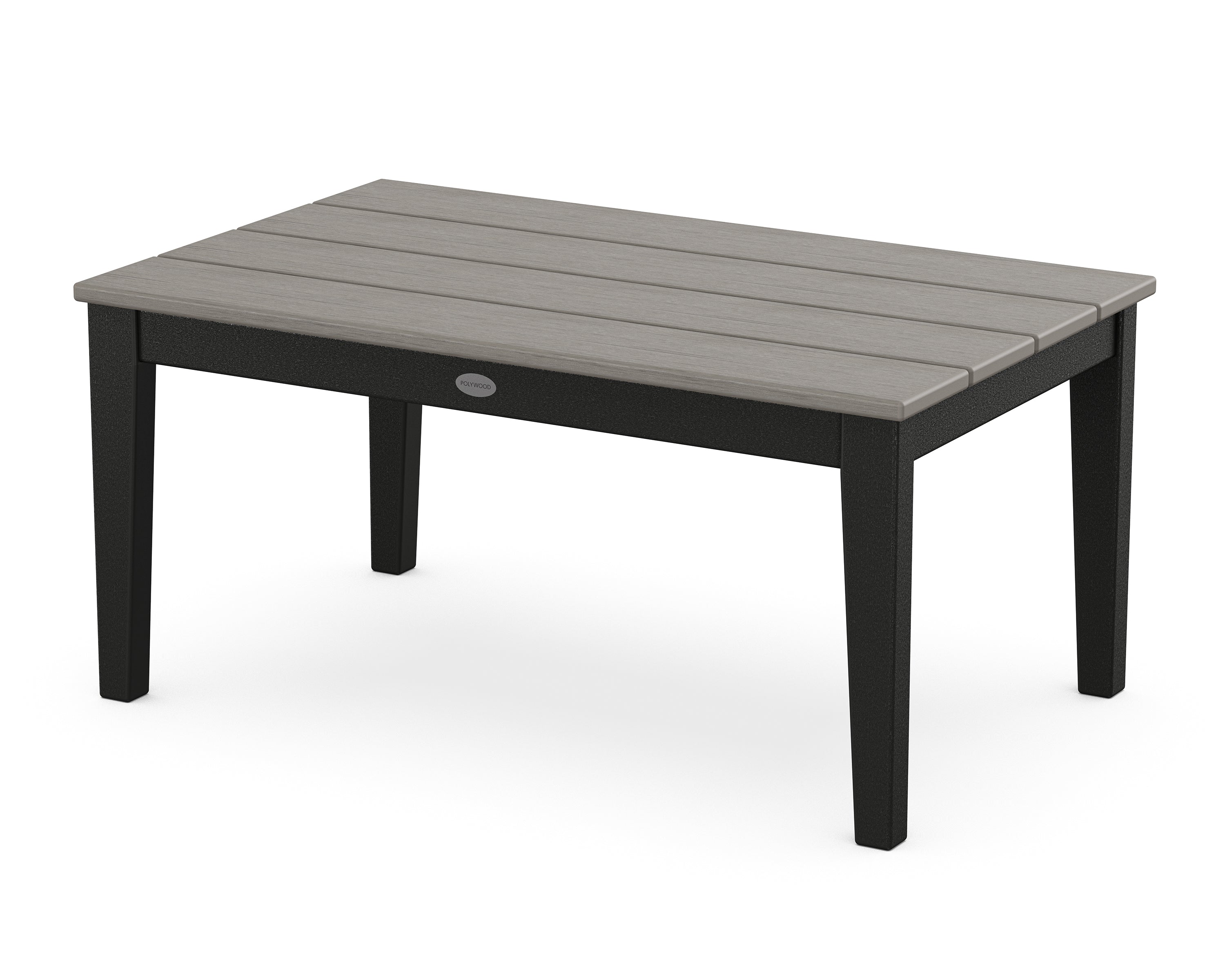 POLYWOOD® Newport 22" x 36" Coffee Table in Black / Driftwood