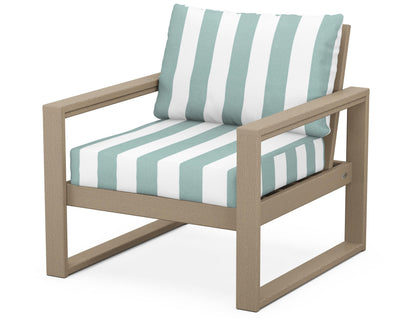 POLYWOOD® EDGE Club Chair in Vintage Sahara / Cabana Stripe Glacier Spa