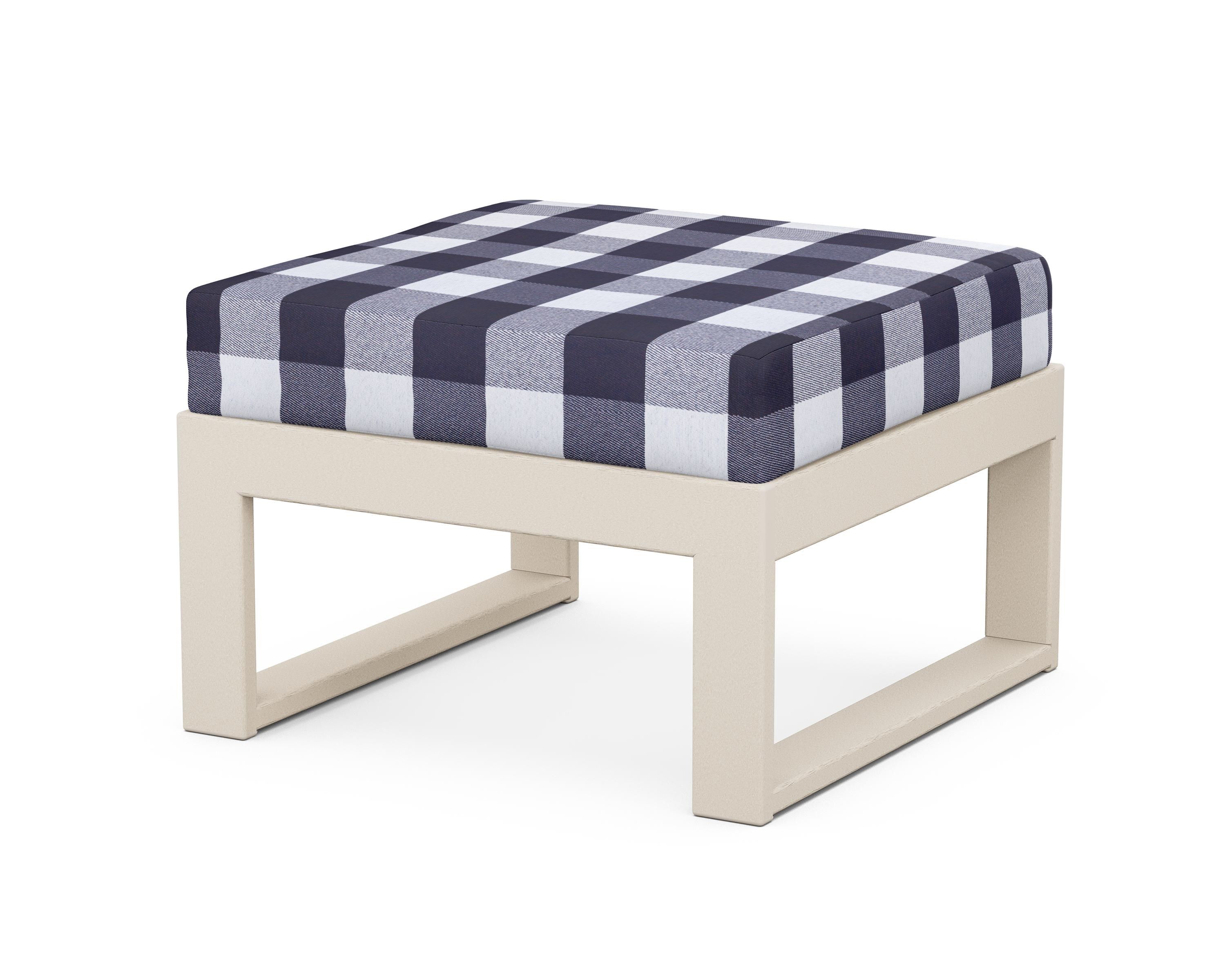 Unbranded Modular Ottoman - Modern in Sand / Buffalo Plaid Navy