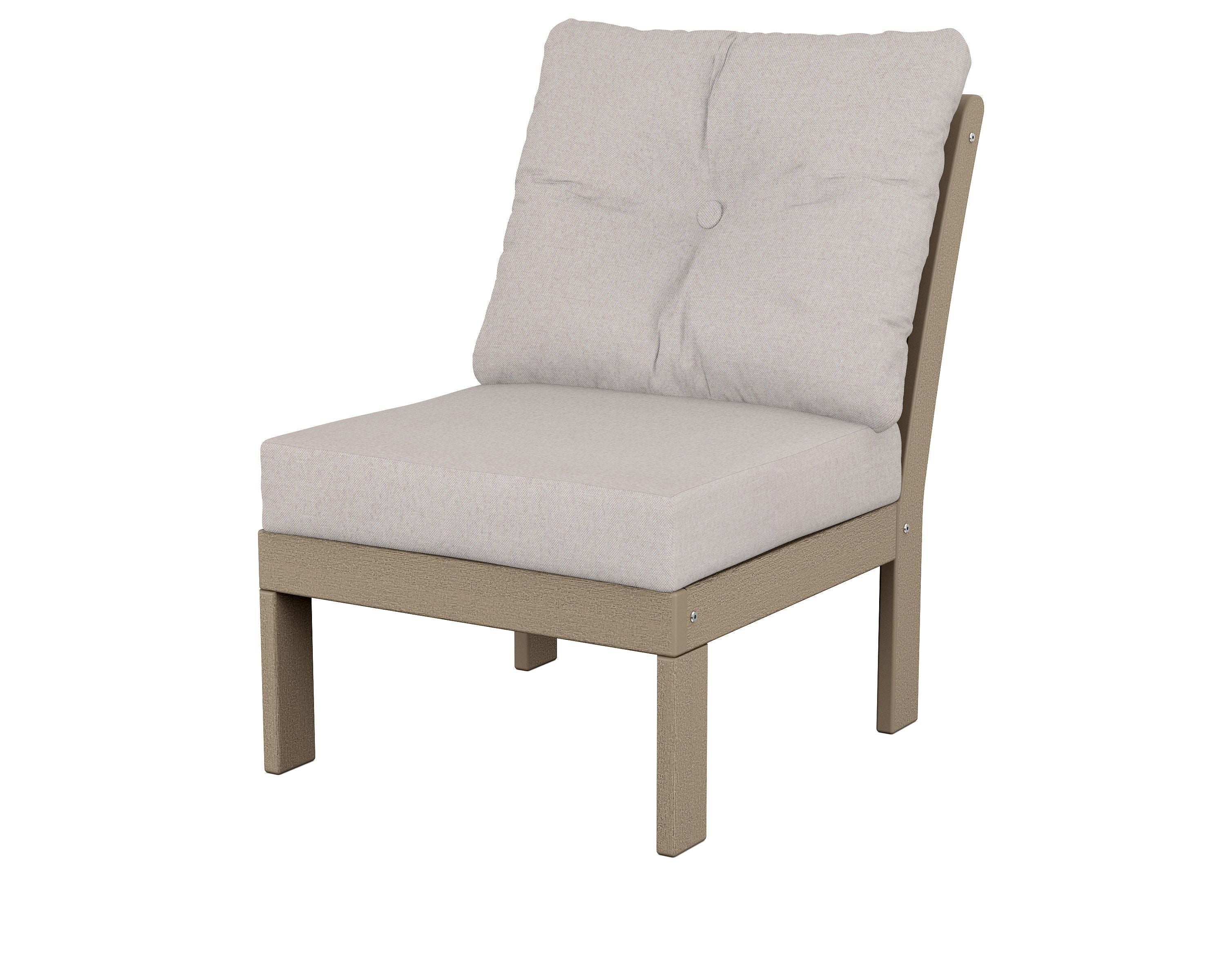 POLYWOOD® Vineyard Modular Armless Chair in Vintage Sahara / Dune Burlap