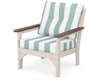 POLYWOOD® Vineyard Deep Seating Chair in Sand / Kona / Cabana Stripe Glacier Spa