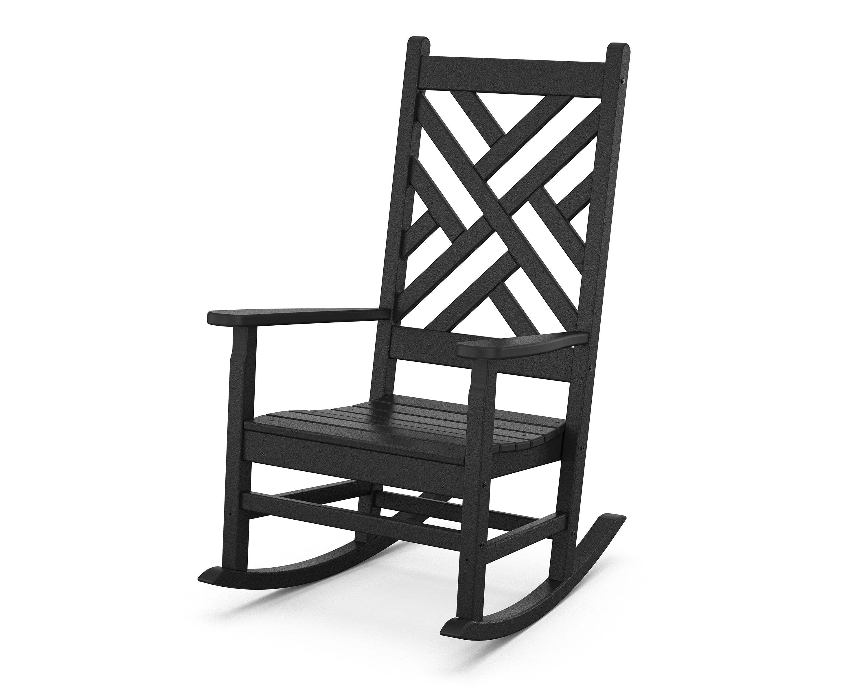 POLYWOOD® Chippendale Porch Rocking Chair in Black
