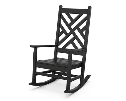 POLYWOOD® Chippendale Porch Rocking Chair in Black