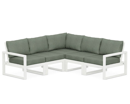 POLYWOOD® EDGE 5-Piece Modular Deep Seating Set in Vintage White / Cast Sage