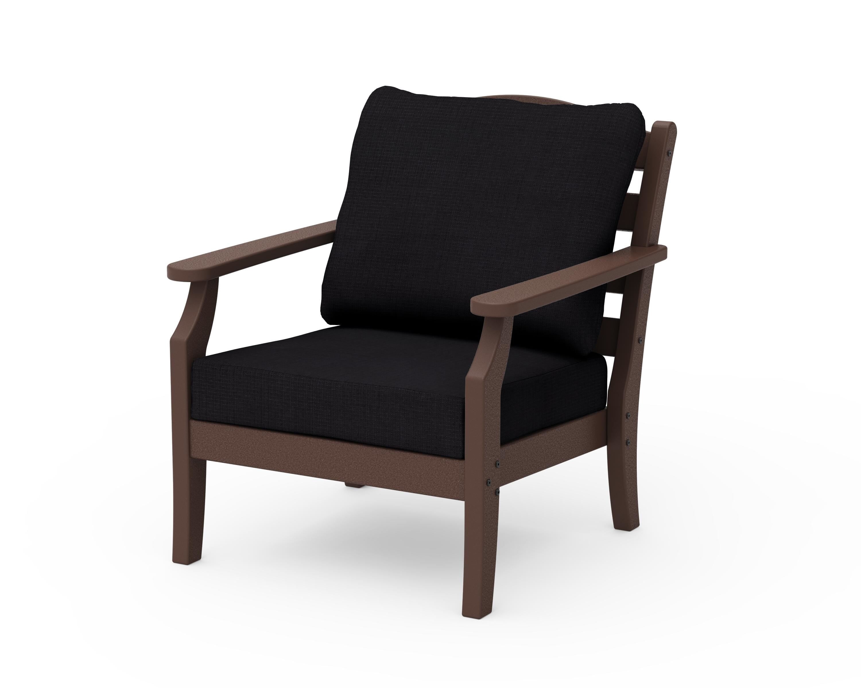 Draper James™ by  POLYWOOD® Savannah Deep Seating Chair in Mahogany / Midnight Linen