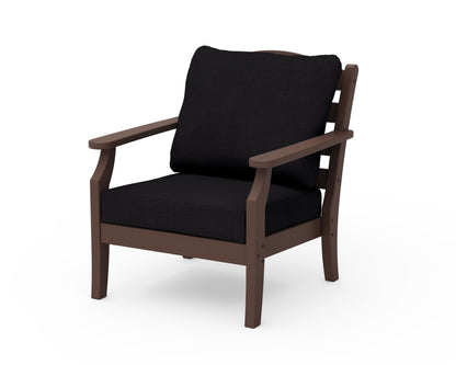 Draper James™ by  POLYWOOD® Savannah Deep Seating Chair in Mahogany / Midnight Linen