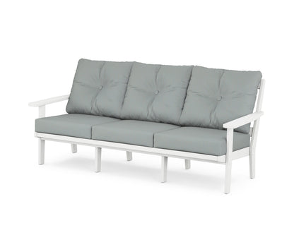 POLYWOOD® Prairie Deep Seating Sofa in White / Spa