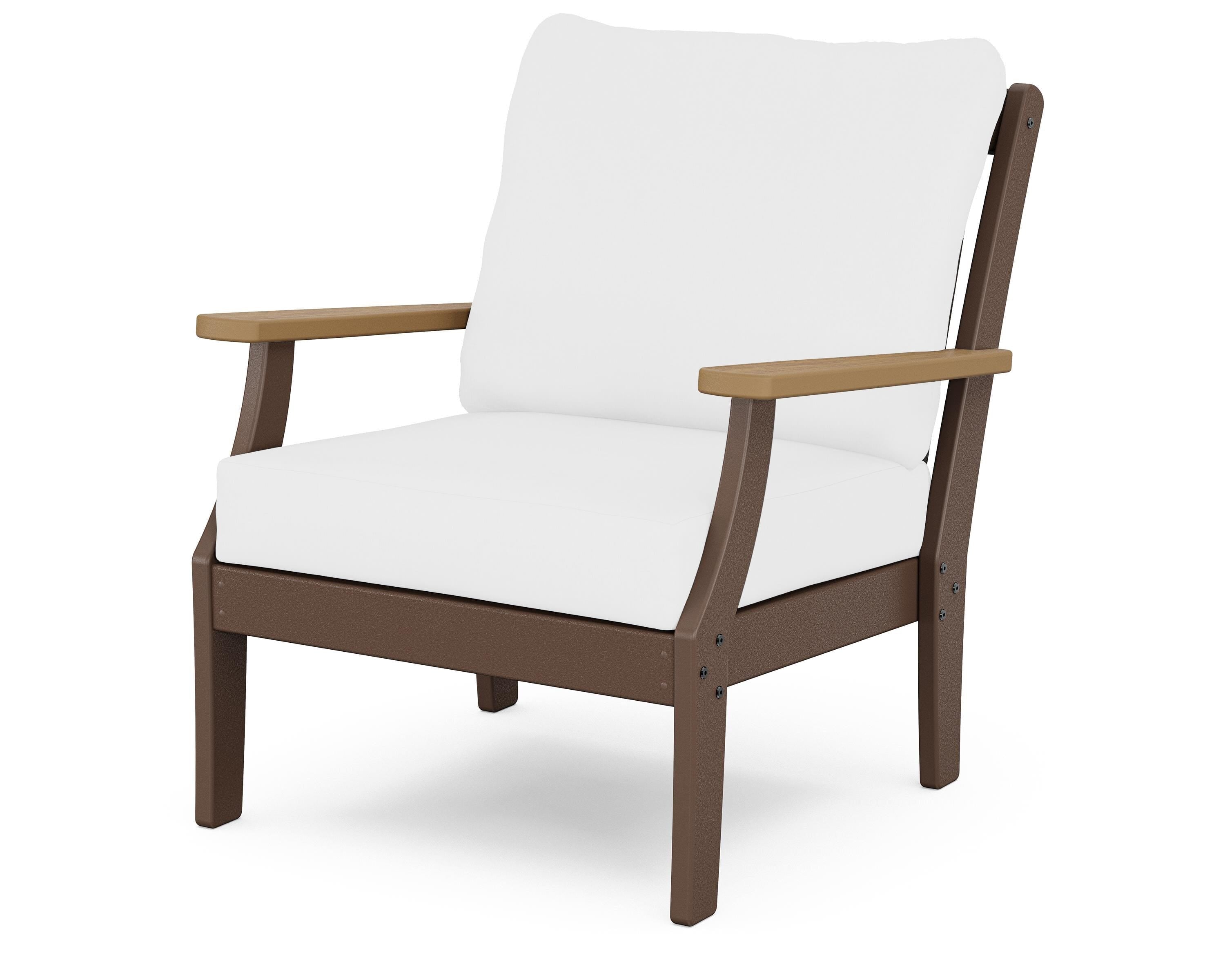 POLYWOOD® Braxton Deep Seating Chair in Mahogany / Natural / Natural