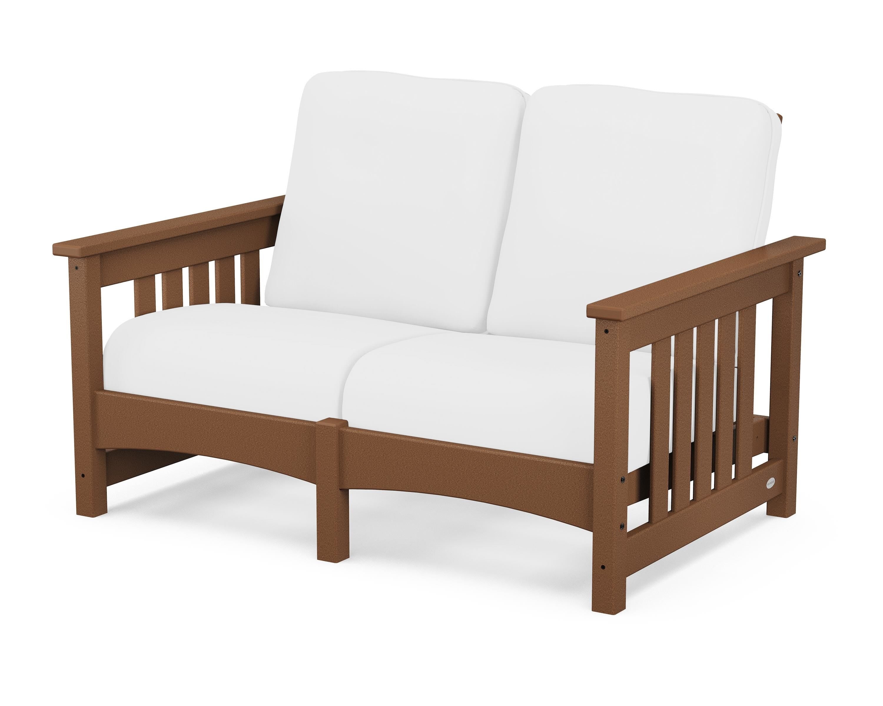 POLYWOOD® Club Mission Loveseat in Teak / Natural