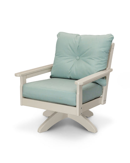 POLYWOOD® Vineyard Deep Seating Swivel Chair in Sand / Spa