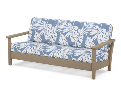 POLYWOOD® Harbour Deep Seating Sofa in Vintage Sahara / Leaf Sky Blue