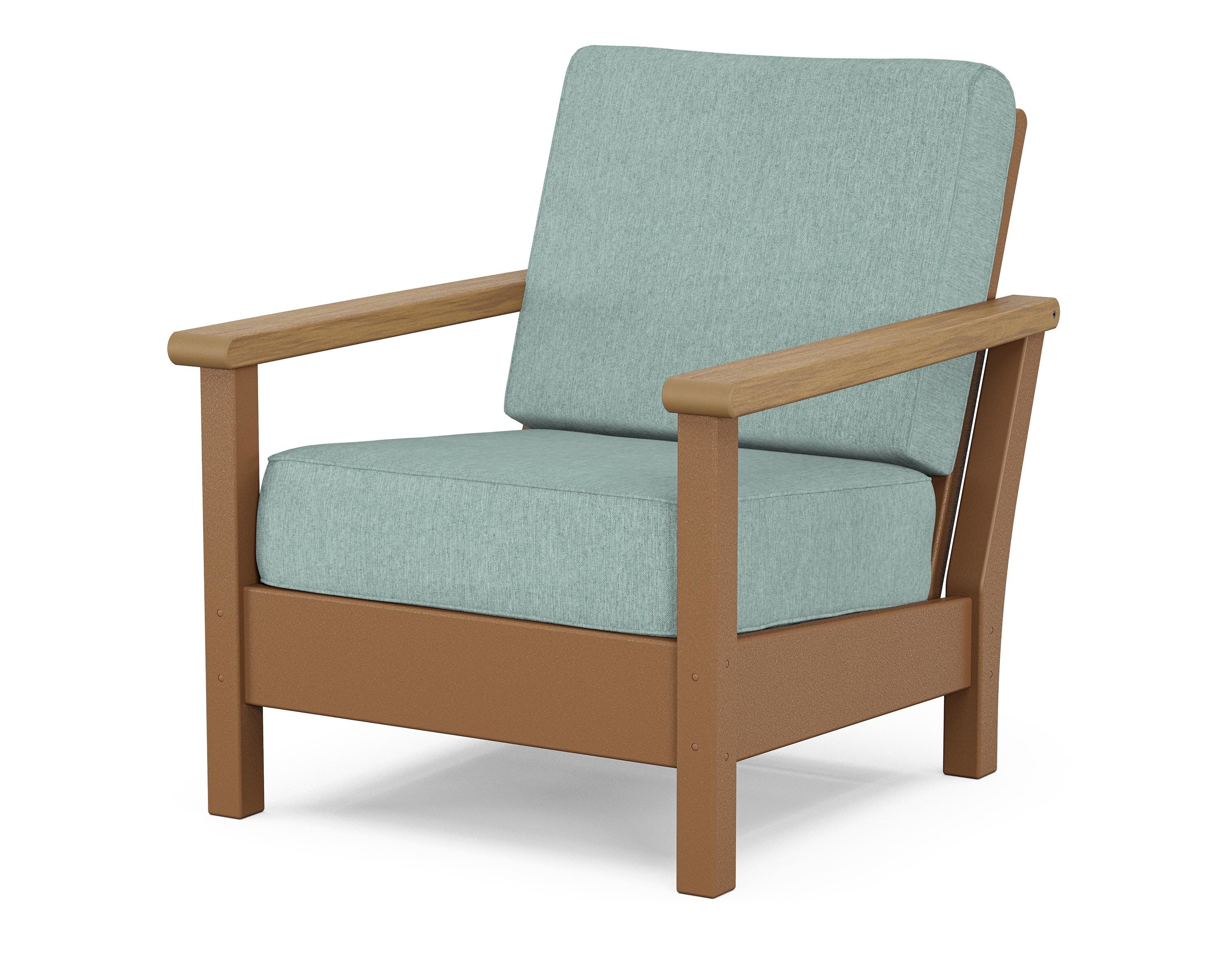 POLYWOOD® Harbour Deep Seating Chair in Teak / Natural / Glacier Spa