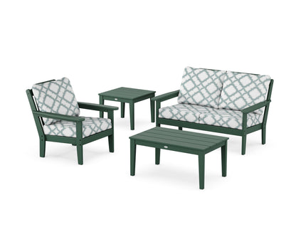 Country Living Wovendale 4-Piece Deep Seating Set in Green / Trellis Glacier Spa