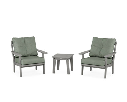 POLYWOOD® Oxford 3-Piece Deep Seating Set in Slate Grey / Cast Sage