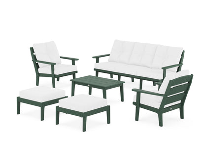 POLYWOOD® Lakeside 6-Piece Lounge Sofa Set in Green / Natural