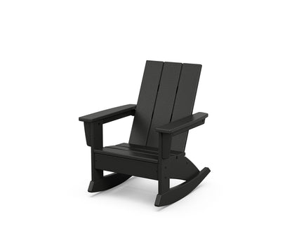 POLYWOOD® Kids Modern Adirondack Rocking Chair in Black