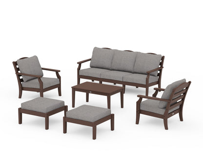 Draper James™ by  POLYWOOD® Savannah 6-Piece Lounge Sofa Set in Mahogany / Grey Mist