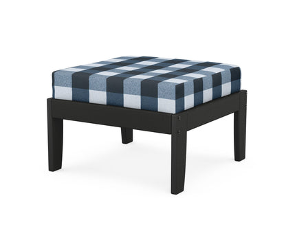 Unbranded Modular Ottoman - Classic in Black / Buffalo Plaid Marine Indigo