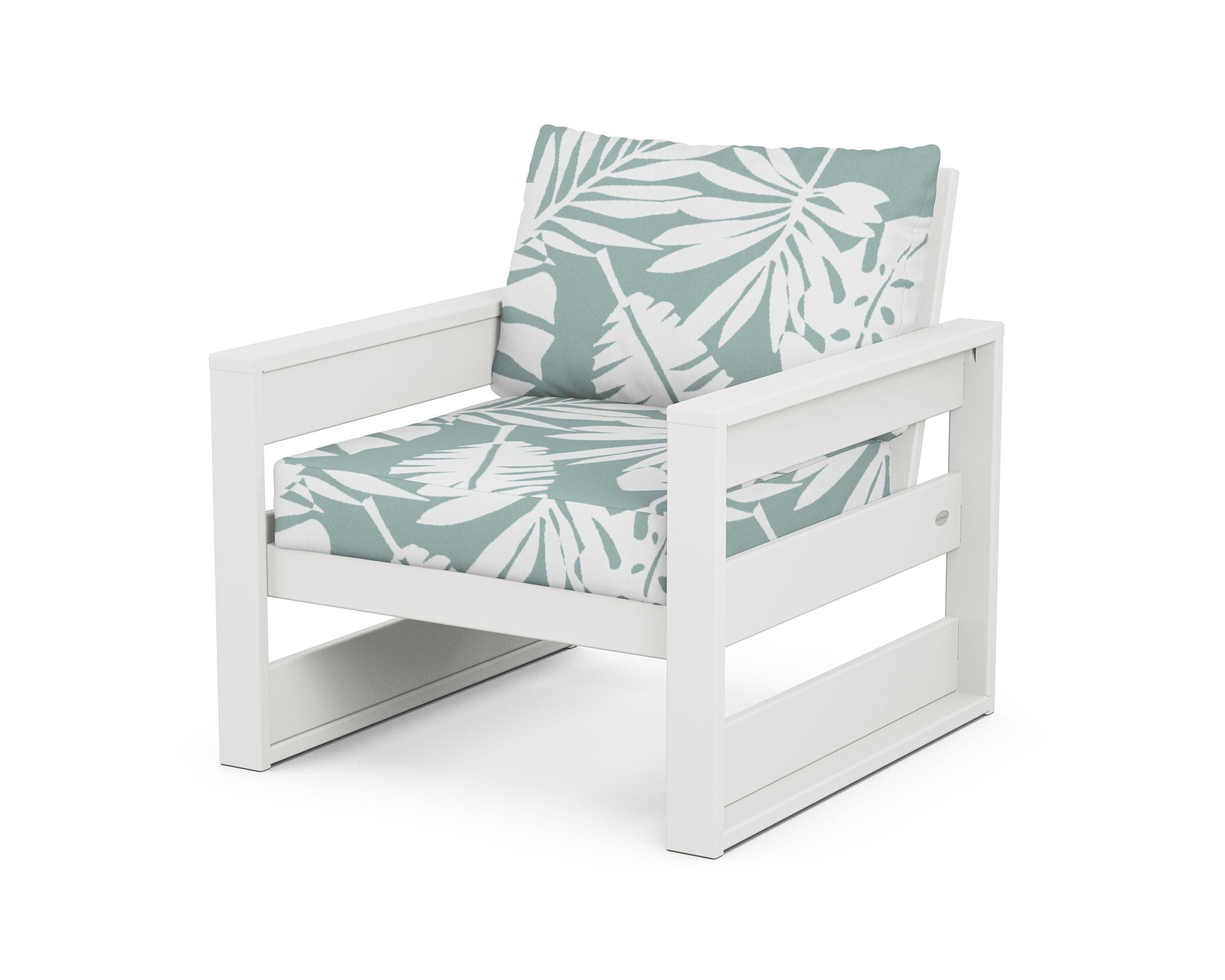 POLYWOOD® Westport Club Chair in White / Leaf Glacier Spa