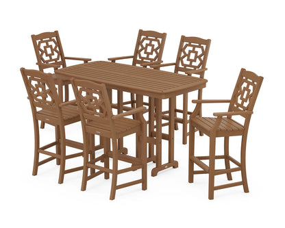 Chinoiserie Arm Chair 7-Piece Bar Set