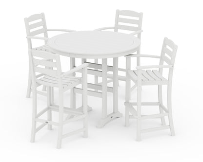 POLYWOOD® La Casa Café 5-Piece Bar Dining Set in White