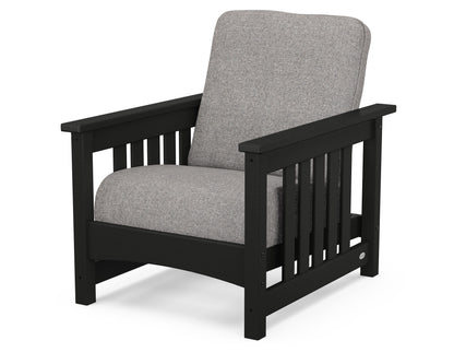 POLYWOOD® Club Mission Chair in Black / Grey Mist