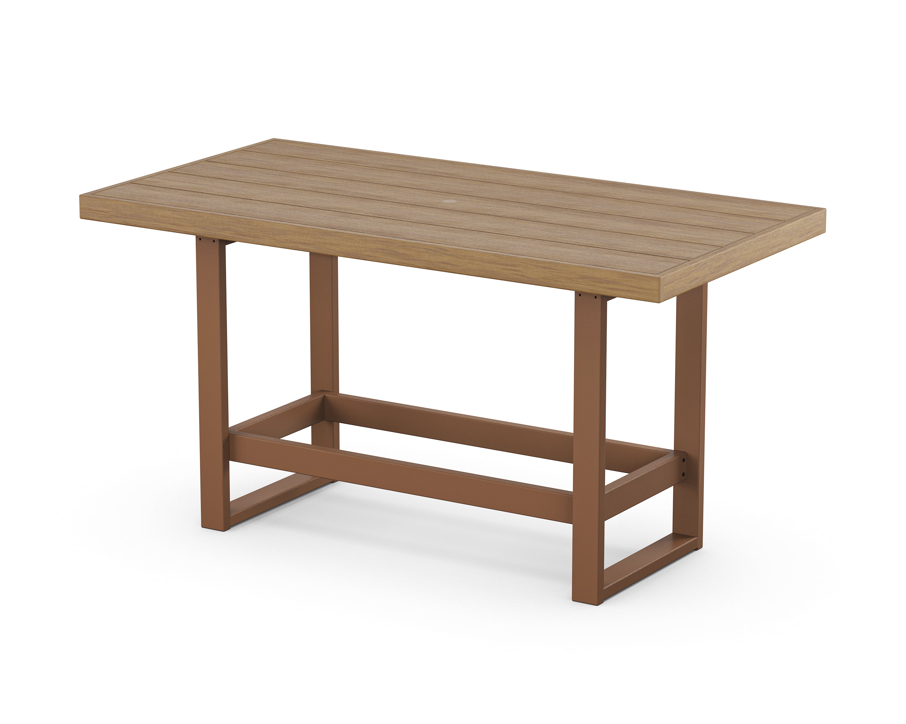 POLYWOOD® EDGE 40" x 78" Bar Table in Teak / Natural