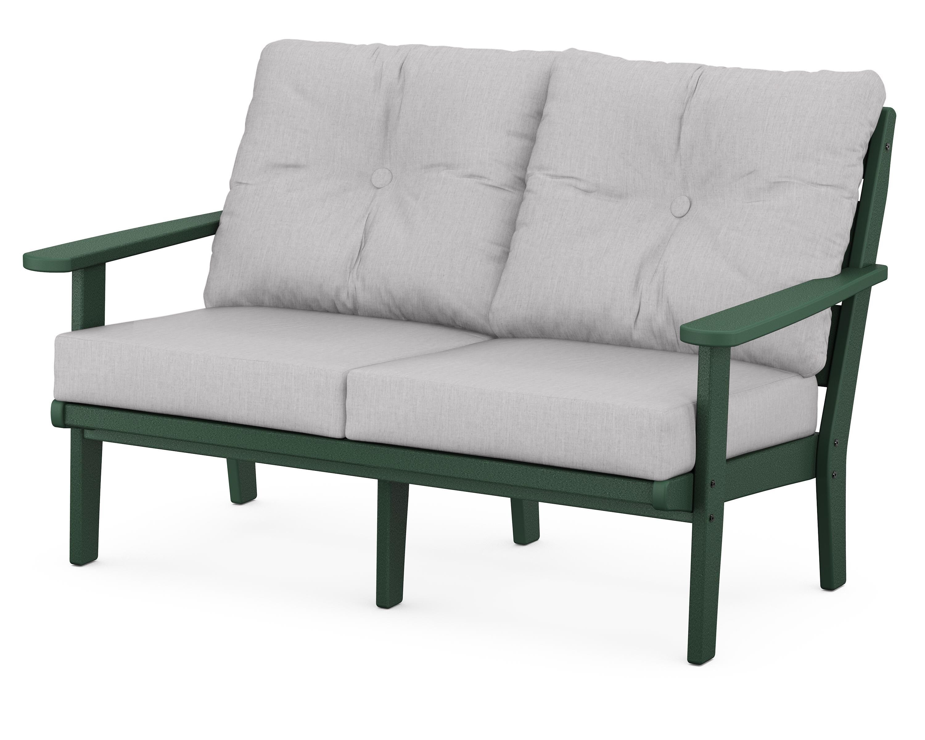 POLYWOOD® Lakeside Deep Seating Loveseat in Green / Granite