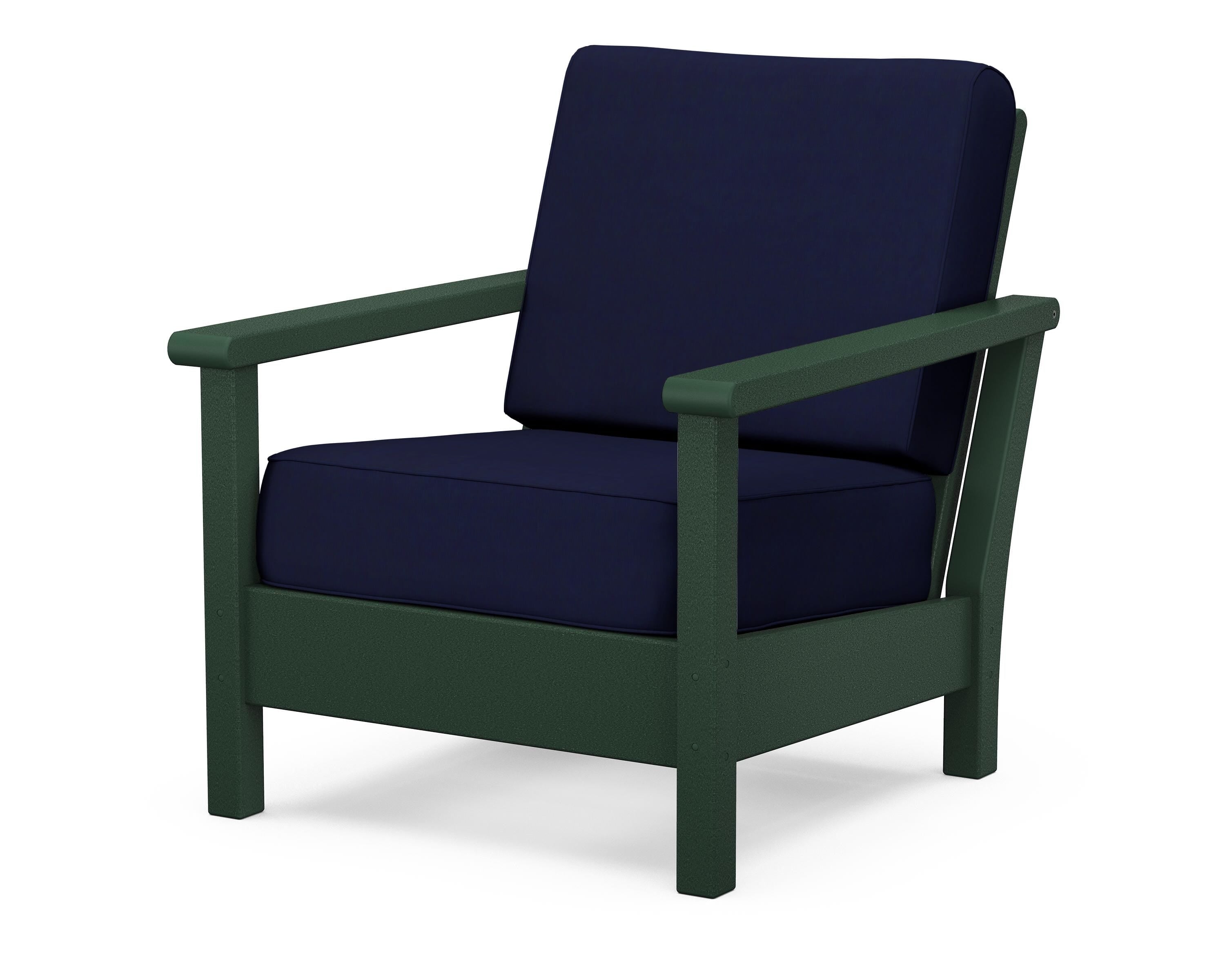 POLYWOOD® Harbour Deep Seating Chair in Green / Navy