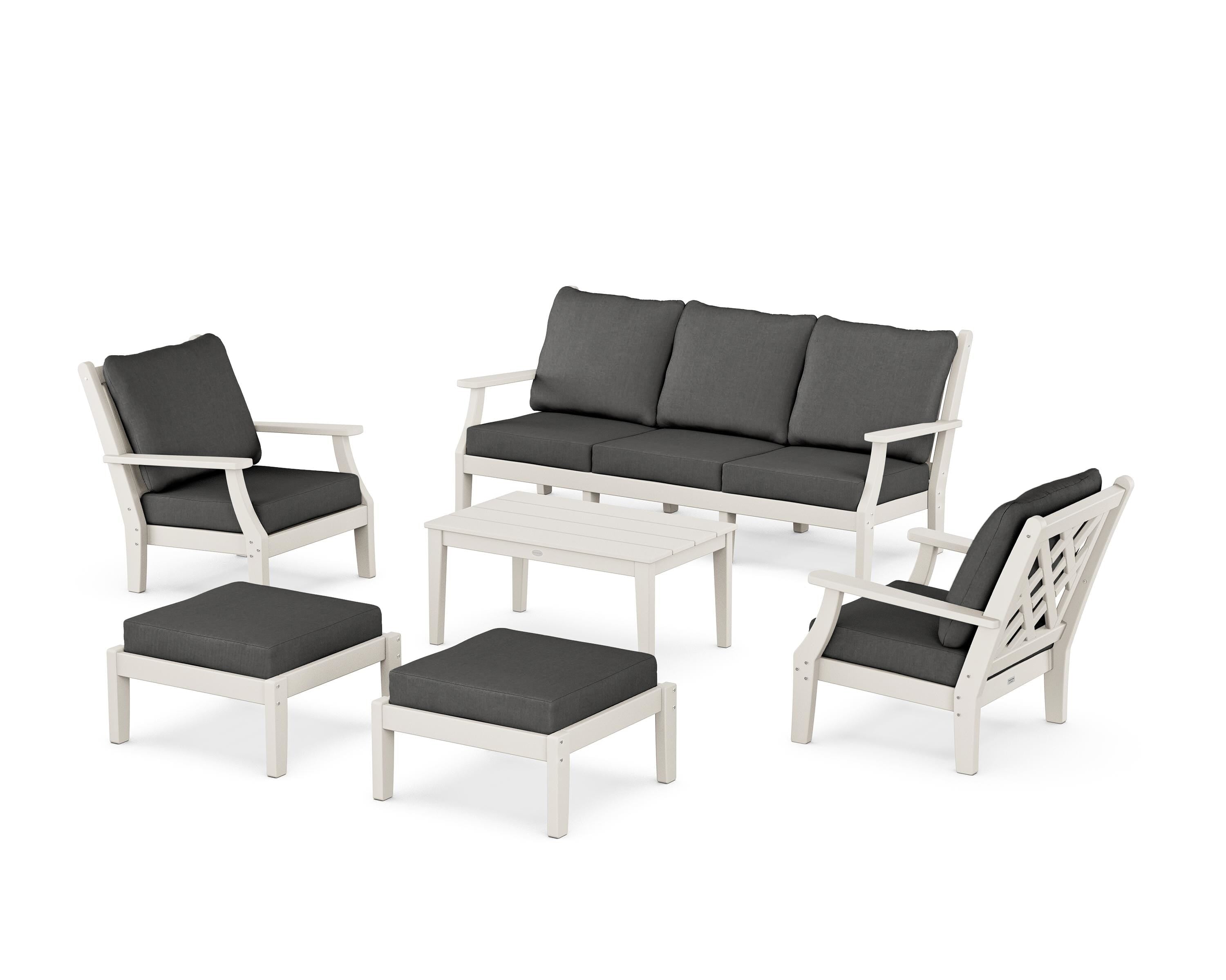 Country Living Wovendale 6-Piece Lounge Sofa Set in Sand / Spectrum Carbon