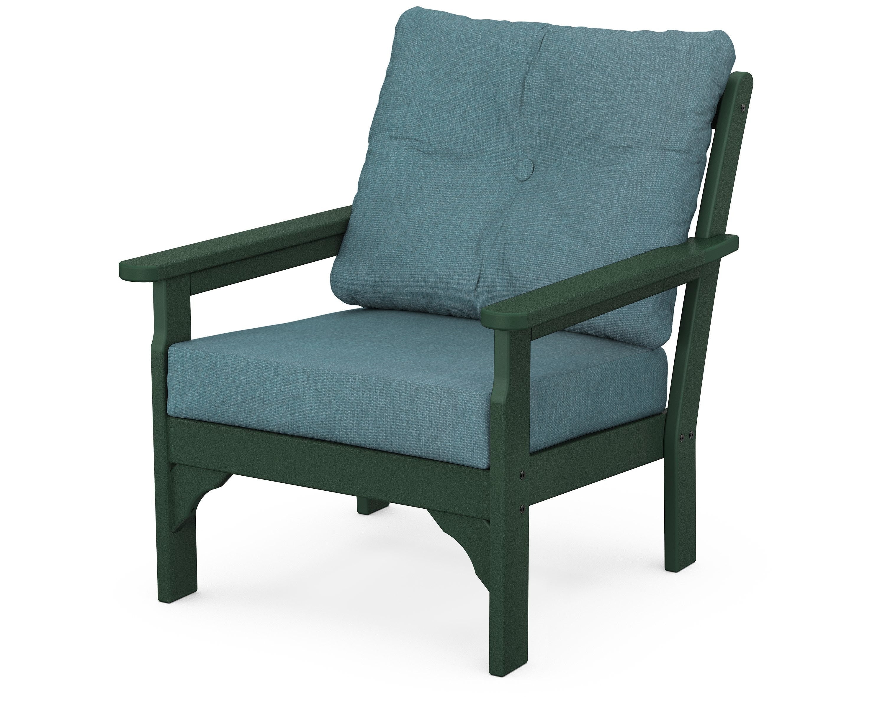 POLYWOOD® Vineyard Deep Seating Chair in Green / Ocean Teal