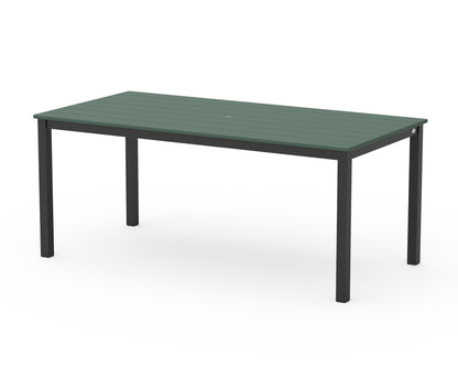 POLYWOOD® Main Street 36" x 72" Dining Table in Black / Green