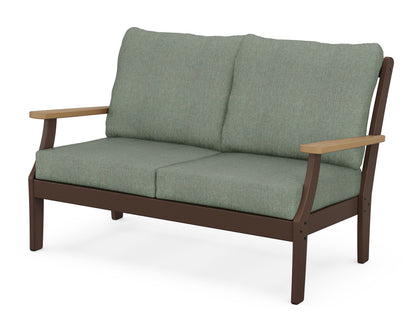 POLYWOOD® Braxton Deep Seating Loveseat in Mahogany / Natural / Cast Sage