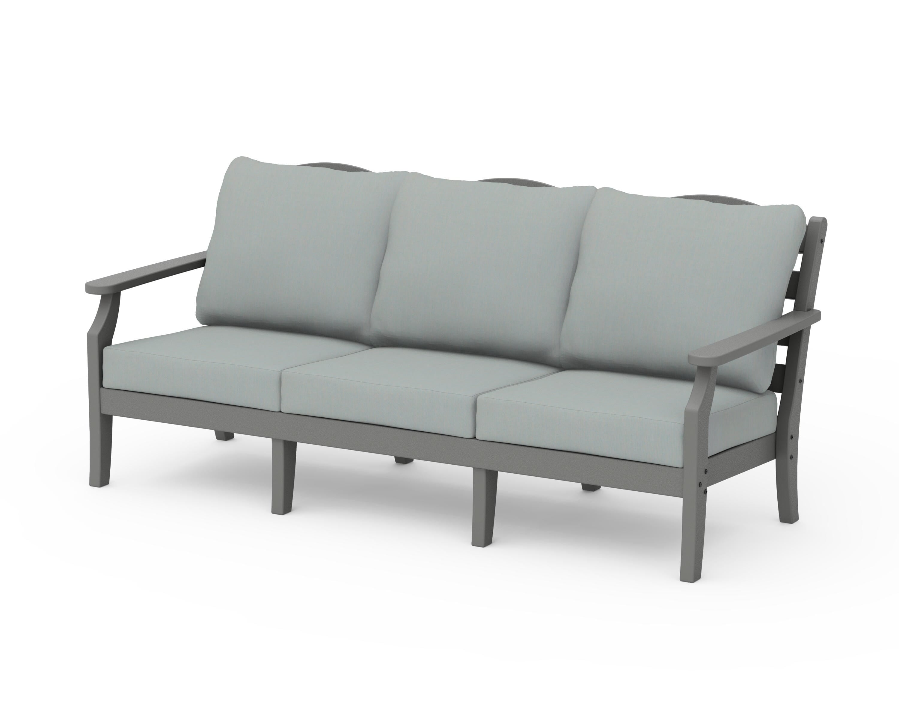 Draper James™ by  POLYWOOD® Savannah Deep Seating Sofa in Slate Grey / Spa