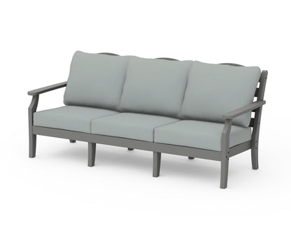 Draper James™ by  POLYWOOD® Savannah Deep Seating Sofa in Slate Grey / Spa