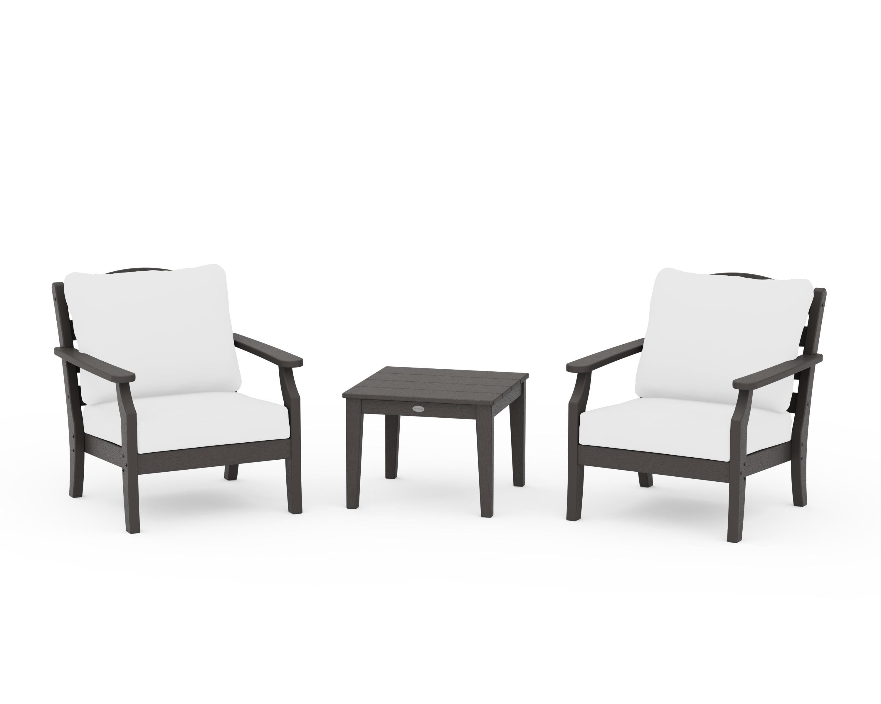 Draper James™ by  POLYWOOD® Savannah 3-Piece Deep Seating Set in Vintage Coffee / Natural