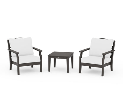 Draper James™ by  POLYWOOD® Savannah 3-Piece Deep Seating Set in Vintage Coffee / Natural