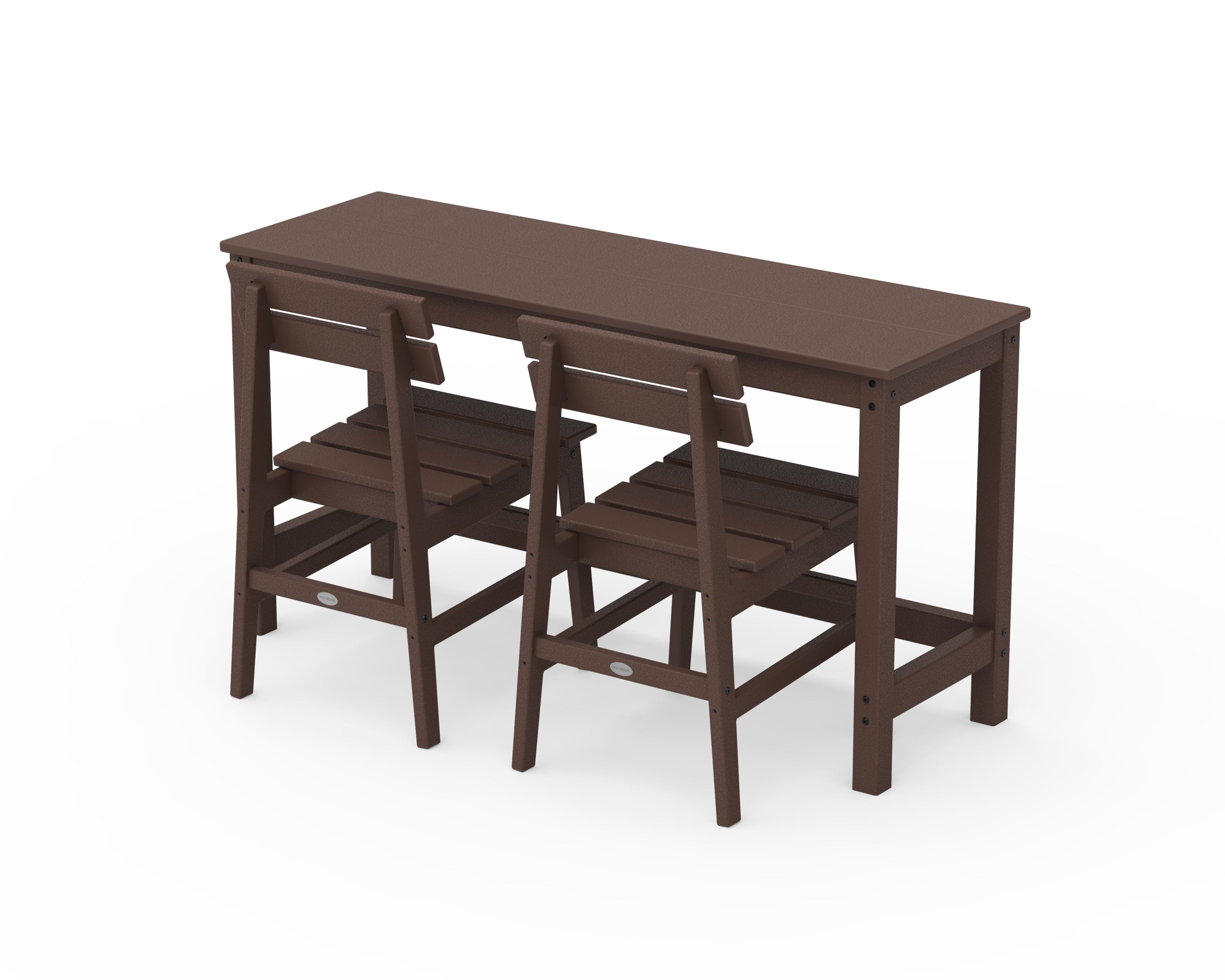 POLYWOOD® Modern Studio Plaza Chair 3-Piece Balcony Set in Mahogany