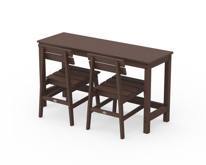 POLYWOOD® Modern Studio Plaza Chair 3-Piece Balcony Set in Mahogany