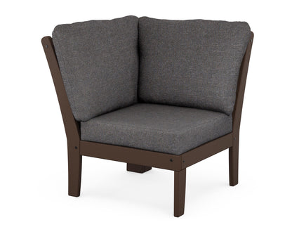 POLYWOOD® Braxton Modular Corner Chair in Mahogany / Ash Charcoal