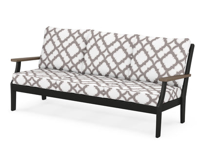 POLYWOOD® Braxton Deep Seating Sofa in Black / Kona / Trellis Grey Mist