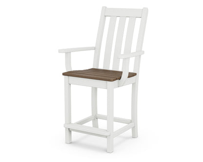 POLYWOOD® Vineyard Counter Arm Chair in White / Kona
