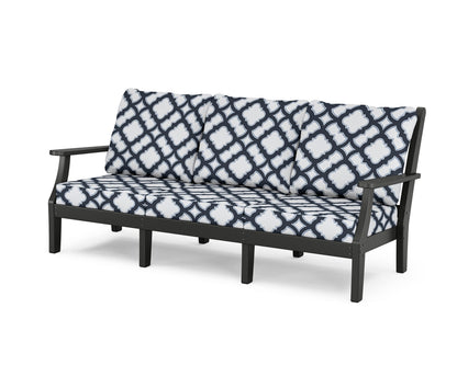 Country Living Wovendale Deep Seating Sofa in Black / Trellis Marine Indigo