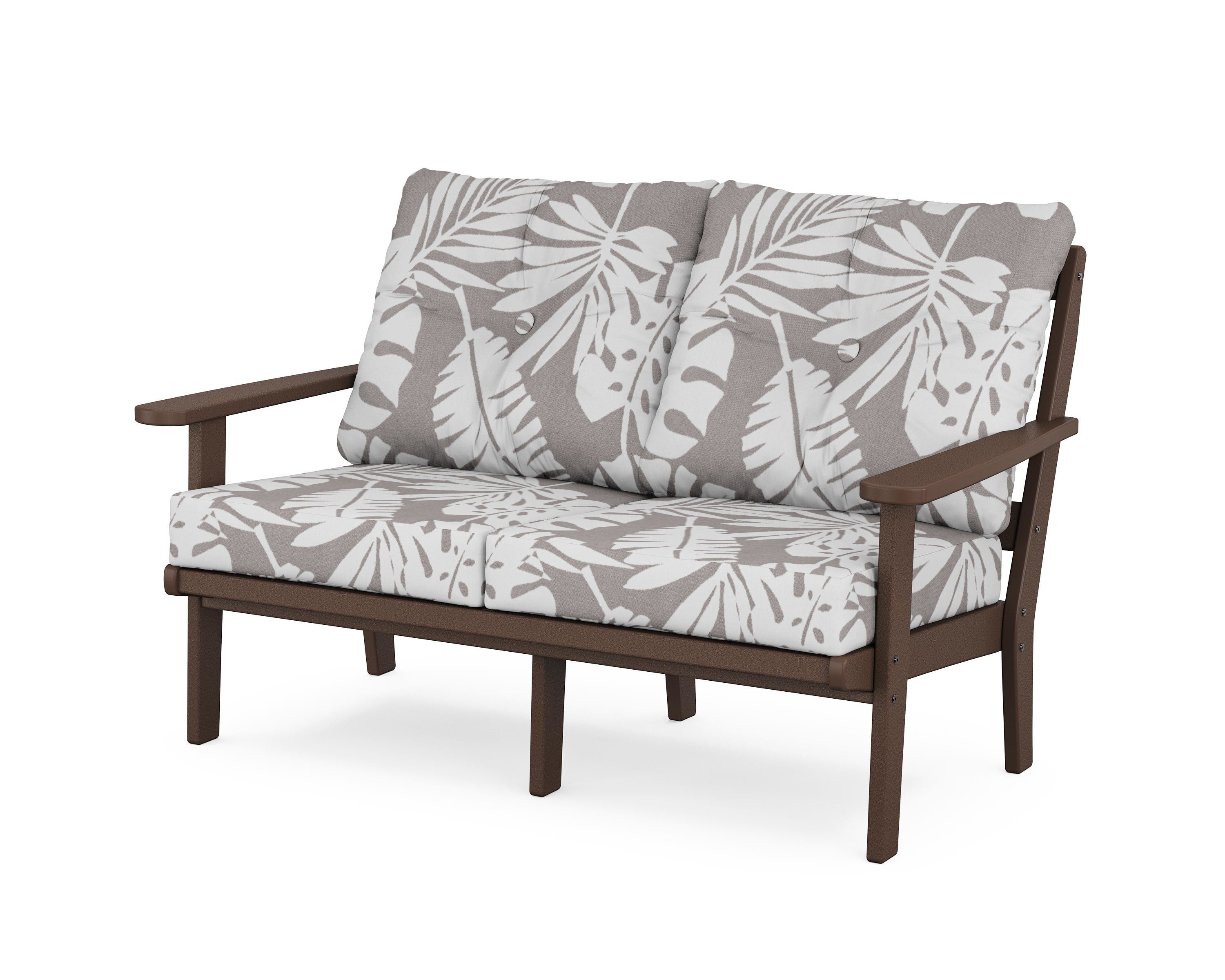 POLYWOOD® Mission Deep Seating Loveseat in Mahogany / Leaf Grey Mist