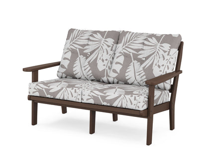 POLYWOOD® Mission Deep Seating Loveseat in Mahogany / Leaf Grey Mist