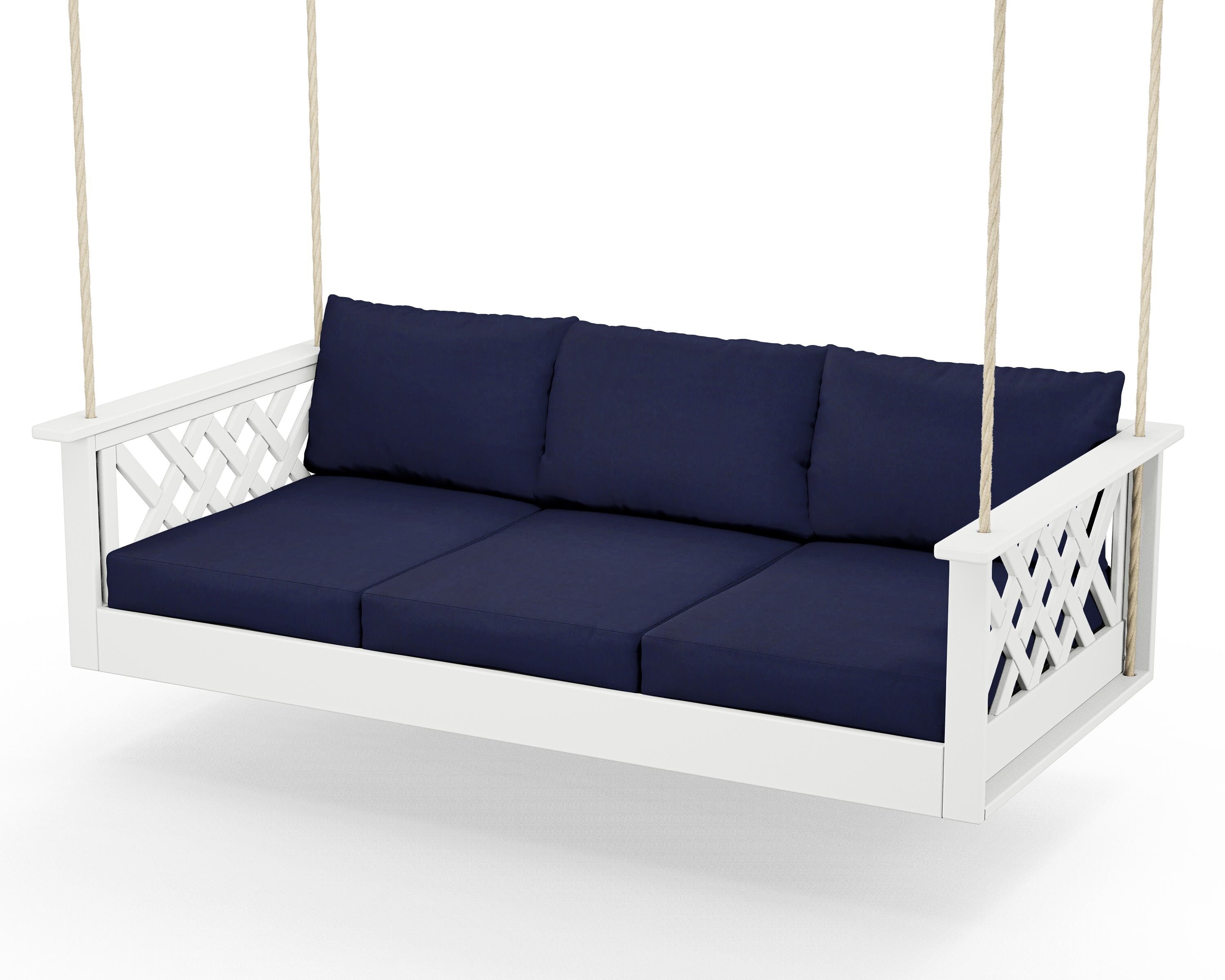 Country Living Wovendale Daybed Swing in White / Navy